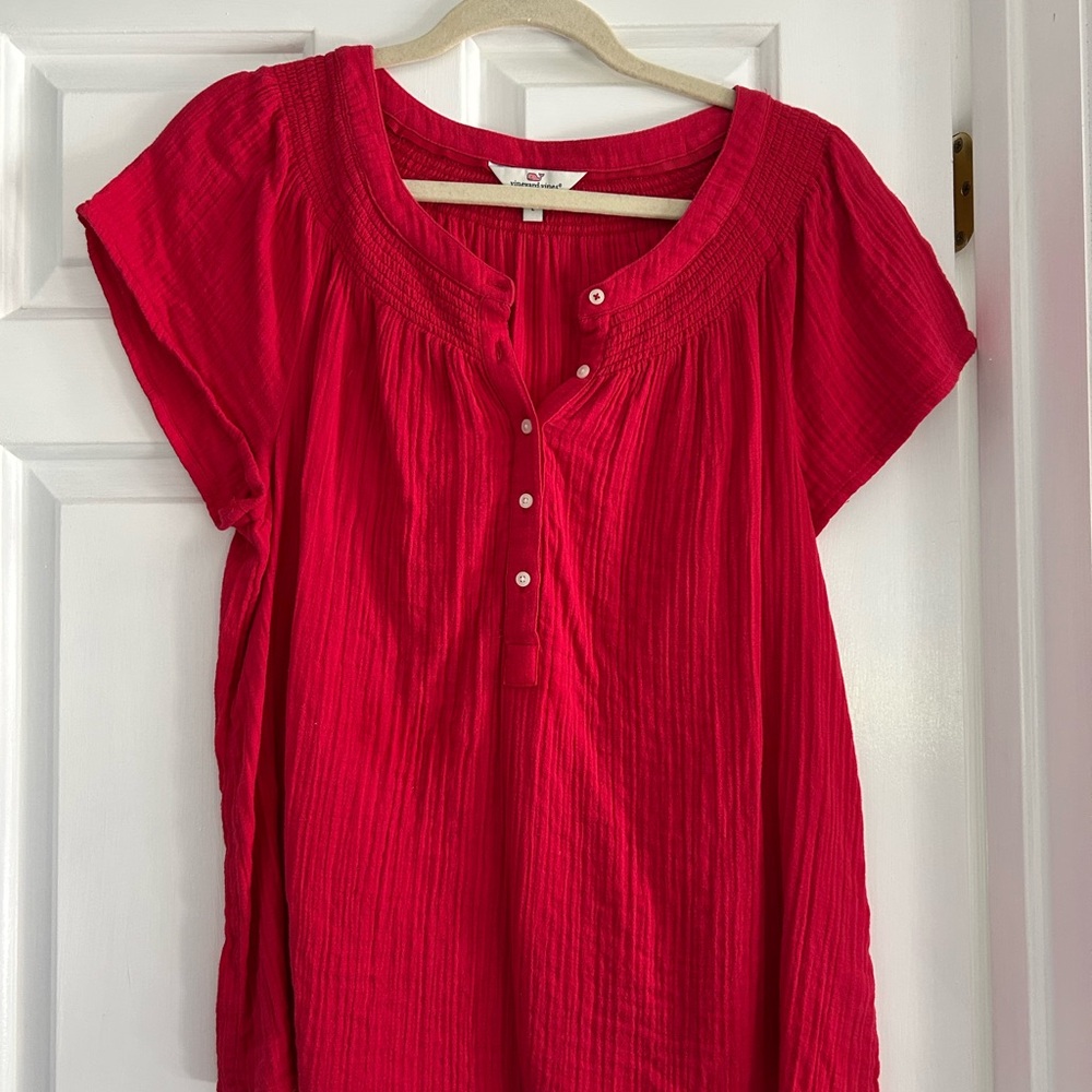 Vineyard Vines Bright Red Blouse